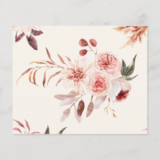 バジェットオータムウォーター色フローラ結婚式招待状 (裏面)