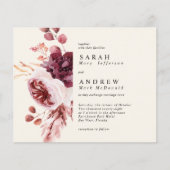 バジェットオータムウォーター色フローラ結婚式招待状 (正面)