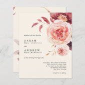 バジェットオータムウォーター色フローラ結婚式招待状 (正面/裏面)