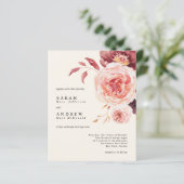 バジェットオータムウォーター色フローラ結婚式招待状 (スタンド正面)