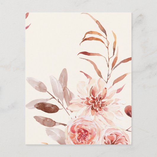 バジェットオータムウォーター色フローラ結婚式招待状 (裏面)