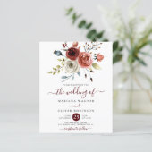 バジェットオータムウォーター色フローラ結婚式招待状 (スタンド正面)