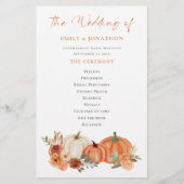 バジェットオータムカボチャ花模様結婚式 プログラム (正面)