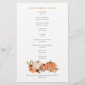 バジェットオータムカボチャ花模様結婚式 プログラム (裏面)