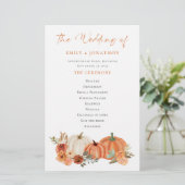 バジェットオータムカボチャ花模様結婚式 プログラム (スタンド正面)