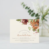 バジェットオータムフローラアイボリーブライダルシャワー招待状 (スタンド正面)