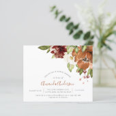 バジェットオータムフローラオレンジブライダルシャワー招待状 (スタンド正面)
