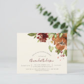 バジェットオータムフローラブルゴーニュブライダルシャワー招待状 (スタンド正面)