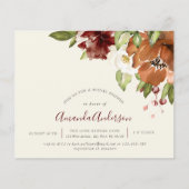 バジェットオータムフローラブルゴーニュブライダルシャワー招待状 (正面)