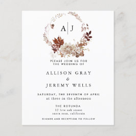 バジェットオータムモノグラム結婚式招待状 チラシ