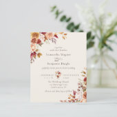バジェットオータム秋フローラアイボリー結婚式招待状 (スタンド正面)