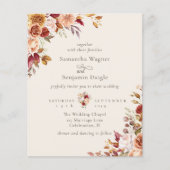 バジェットオータム秋フローラアイボリー結婚式招待状 (正面)