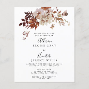 バジェットオータム結婚式招待状フライヤー チラシ