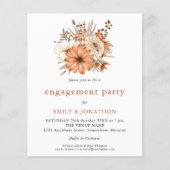 バジェットオータム花模様婚約パーティ招待状 (正面)