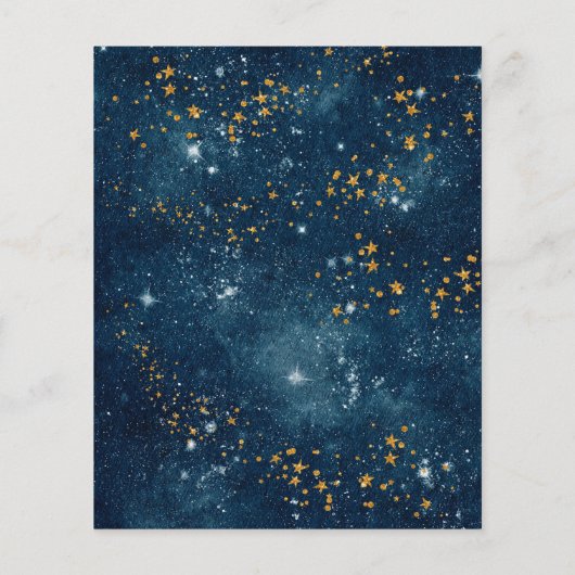 バジェットオーバーザムーン宇宙ベビーシャワー招待状 (裏面)