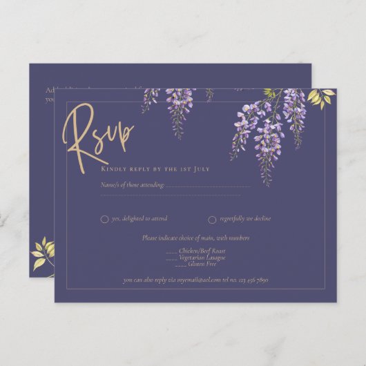 バジェットオールインワンウィステリアダスティパープル金ゴールド結婚ズ ポストカード (正面/裏面)