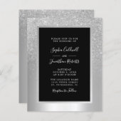 バジェットオールインワンシルバーフォイル結婚式招待状 (正面/裏面)