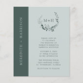 バジェットオールインワンセージエメラルド結婚式招待状 (正面)