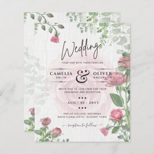 バジェットオールインワンダスティピンクローズフローラ結婚ズ (正面/裏面)