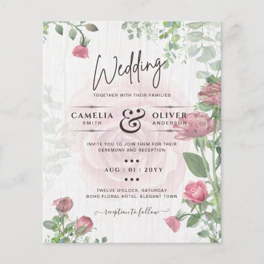 バジェットオールインワンダスティピンクローズフローラ結婚ズ (正面)