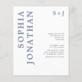 バジェットオールインワンダスティブルー結婚式招待状 (正面)