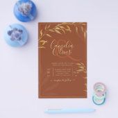 バジェットオールインワンテラコッタ素朴金ゴールド結婚ズ チラシ (シングル)