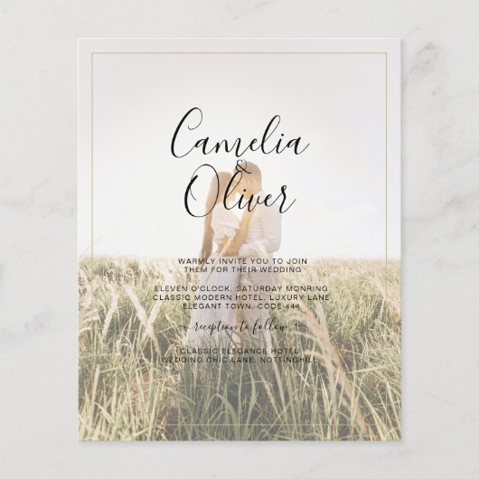 バジェットオールインワンテラコッタ素朴金ゴールド結婚ズ チラシ (正面)