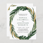 バジェットオールインワントロピカルパーム結婚式招待状 (正面/裏面)