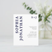 バジェットオールインワンネイビーブルー結婚式招待状 (スタンド正面)