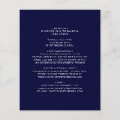 バジェットオールインワンネイビーブルー結婚式招待状 (裏面)