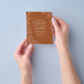 バジェットオールインワンバーンオレンジ結婚式招待状 チラシ (手)