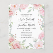 バジェットオールインワンピンクローゼス結婚式招待状 (正面)