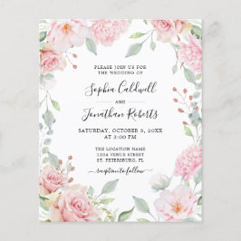 バジェットオールインワンピンクローゼス結婚式招待状