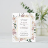 バジェットオールインワンホワイトローズ結婚式招待状 (スタンド正面)