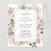 バジェットオールインワンホワイトローズ結婚式招待状 (正面)