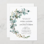 バジェットオールインワンユーカリ結婚式招待状 (正面/裏面)