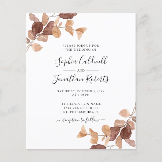 バジェットオールインワンユーカリ結婚式招待状 (正面)