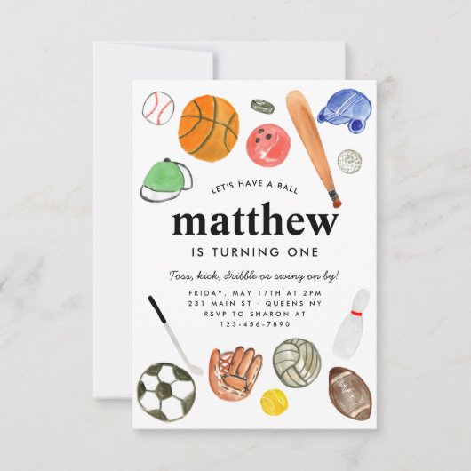 バジェットオールスタースポーツボールチームキッドボーイ誕生日 ノートカード (正面)