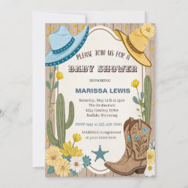 バジェットカウボーイブルーイエローウェスタンブーツフェルトハット 招待状