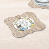 バジェットカウボーイブルーイエローウェスタンブーツ感じハット ペーパーコースター (アングル)