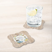 バジェットカウボーイブルーイエローウェスタンブーツ感じハット ペーパーコースター (インサイチュ)