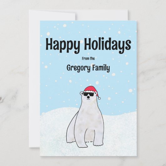 バジェットカスタムかわいいクールホッキョクグマ漫画 シーズンカード (正面)