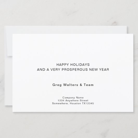 バジェットカスタムフォト会社ロゴクリスマスカード (裏面)