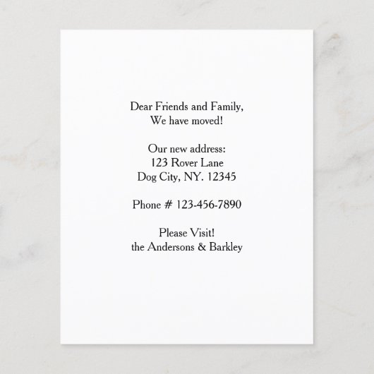 バジェットカスタムホームPet写真移動した犬の移動 (裏面)