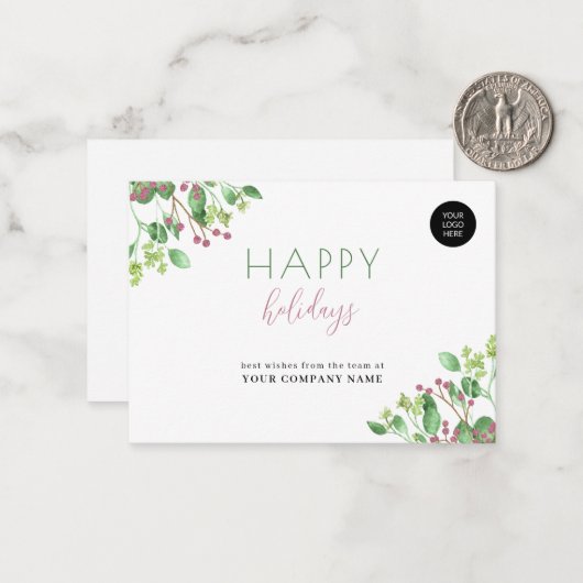 バジェットカスタムロゴのビジネス企業のホリデーカード ノートカード (正面/裏面インサイチュ)
