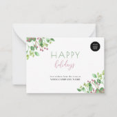 バジェットカスタムロゴのビジネス企業のホリデーカード ノートカード (正面)