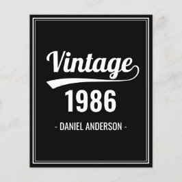 バジェットカスタム誕生年黒誕生日招待状