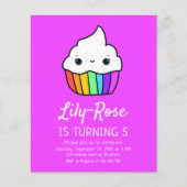 バジェットカップケーキキッズの誕生日パーティーの招待状 (正面)