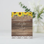 バジェットカップルのシャワーサンフラワー招待状 (スタンド正面)