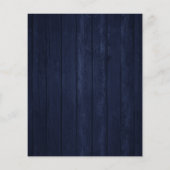 バジェットカップルのシャワーネイビー素朴ウッド招待状 チラシ (裏面)